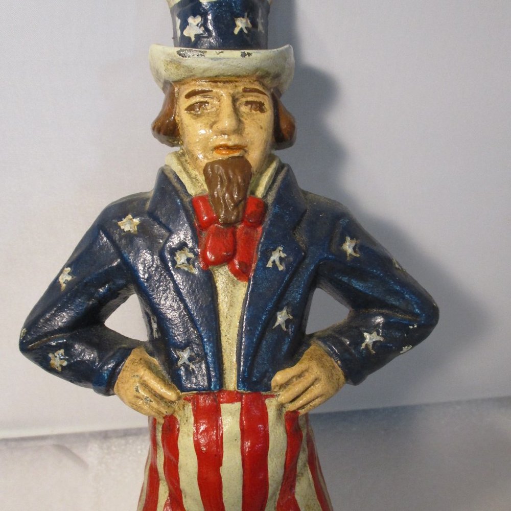 Vintage Uncle Sam Cast Iron Metal Doorstop Door Stop Americana Patriotic - Picture 6 of 12